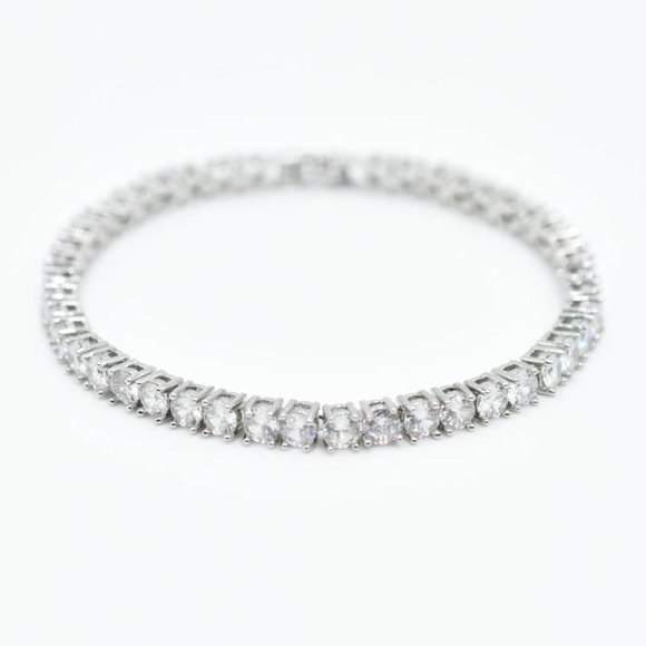 Rhodium Plate Tennis Bracelet - Picture 5 of 5